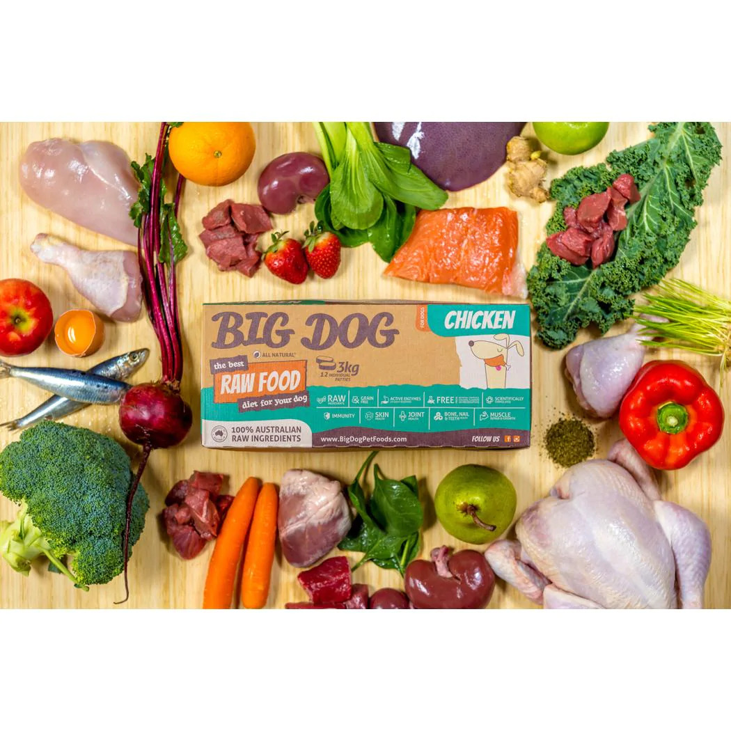 Big Dog BARF Dog Raw Food Patties Chicken 3kg