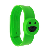 Kids Silicone Diffuser Slap Band - Green Smiley Face