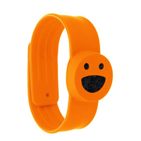 Kids Silicone Diffuser Slap Band - Orange Smiley Face