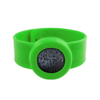 Kids Silicone Diffuser Slap Band Round Face - Green