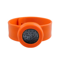 Kids Silicone Diffuser Slap Band Round Face - Orange