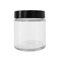 120ml Clear Glass Jar - Black Lid - 4 Pack