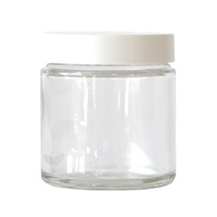 120ml Clear Glass Jar - White Lid - 4 Pack