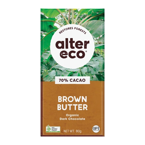 Alter Eco Organic 70% Dark Chocolate Brown Butter - 80g