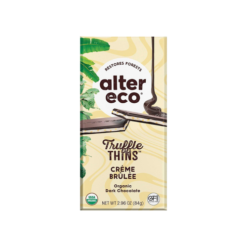 Alter Eco Organic Crème Brûlée Dark Truffle Thins- 80g