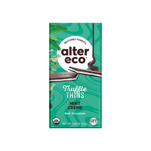 Alter Eco Chocolate Organic Mint Creme Dark Truffle Thins - 84g