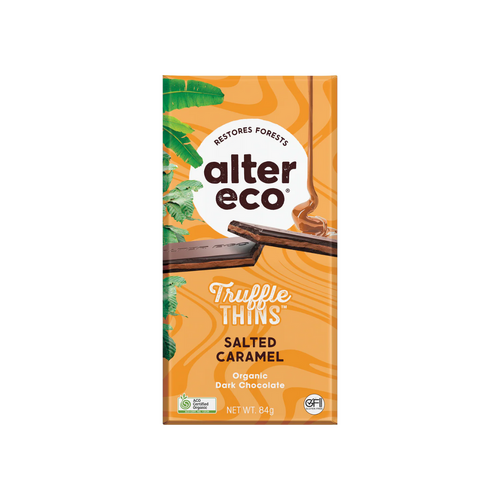 Alter Eco Chocolate Organic Salted Caramel Dark Truffle Thins - 84g 