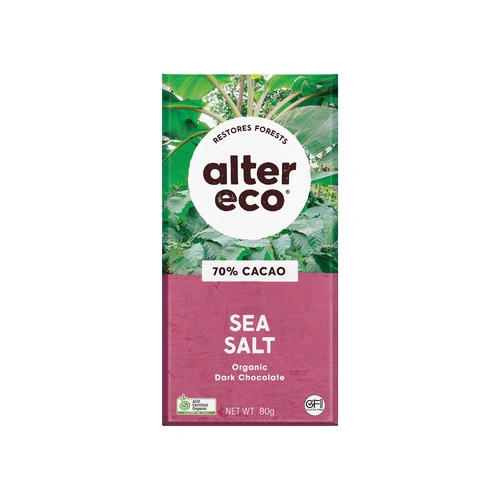 Alter Eco Organic Dark Chocolate Sea Salt - 80g