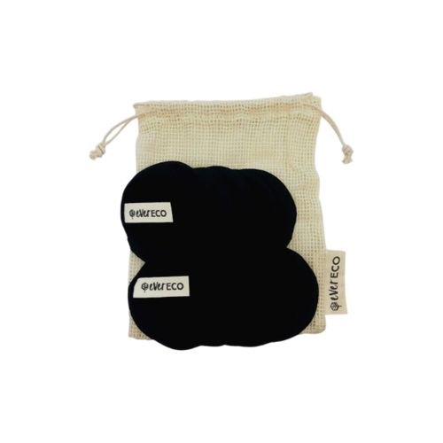 Reusable Bamboo Facial Pads - 10 Pack Black