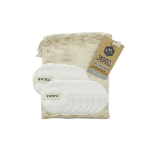 Reusable Bamboo Facial Pads - 10 Pack White