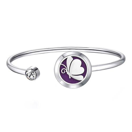 Stainless Steel Diffuser Bangle - Butterfly
