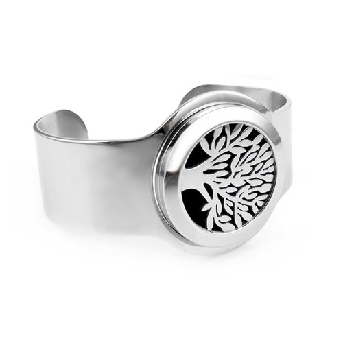 Stainless Steel Diffuser Bangle - Tree Cuff