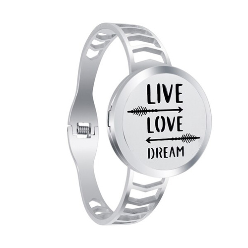 Stainless Steel Diffuser Bangle - Live-Love-Dream