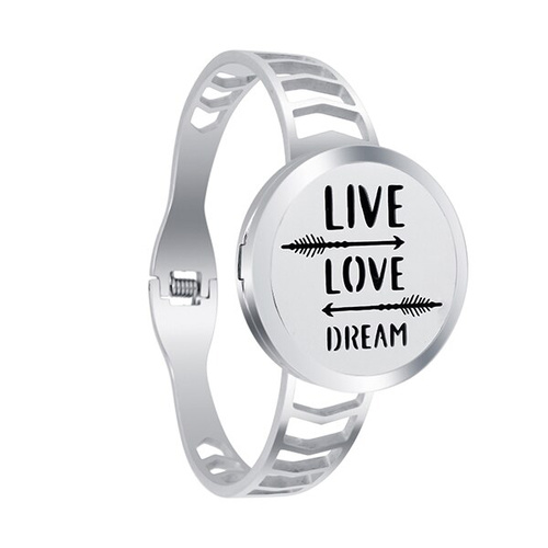 Stainless Steel Diffuser Bangle - Live-Love-Dream