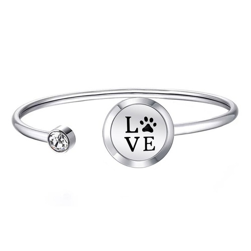 Stainless Steel Diffuser Bangle - Paw Love