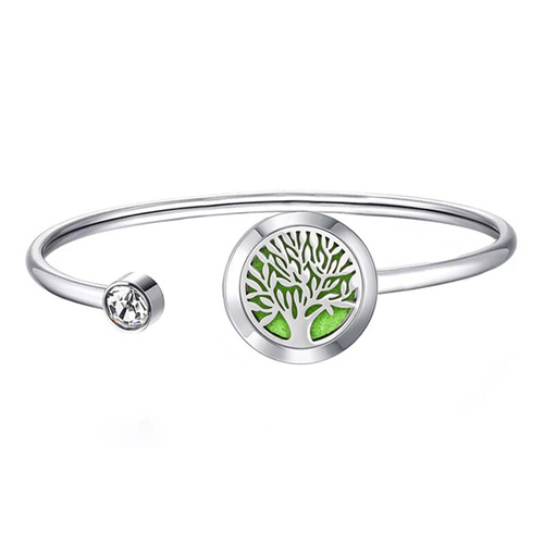Stainless Steel Diffuser Bangle - Tree