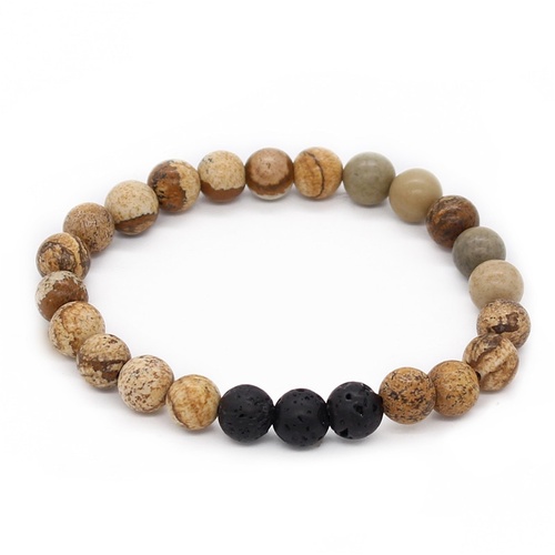 Lava Bead Bracelet - Light Brown