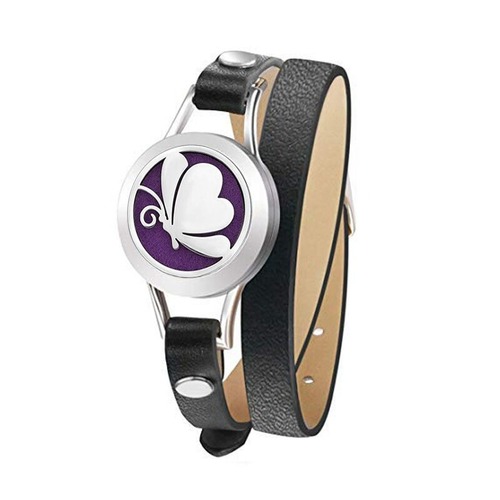 Leather Strap Diffuser Bracelet - Butterfly