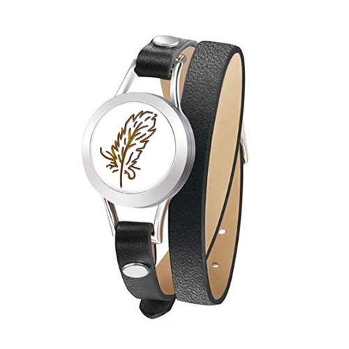 Leather Strap Diffuser Bracelet - Feather