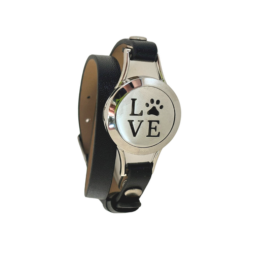 Leather Strap Diffuser Bracelet - Paw Love