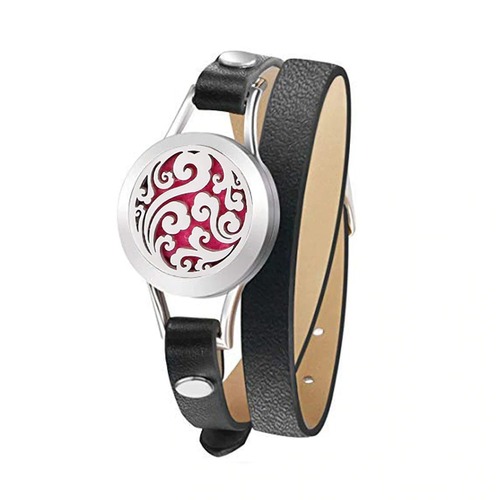 Leather Strap Diffuser Bracelet - Swirls