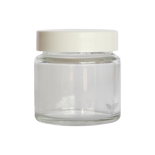 60ml Clear Glass Jar - White Lid