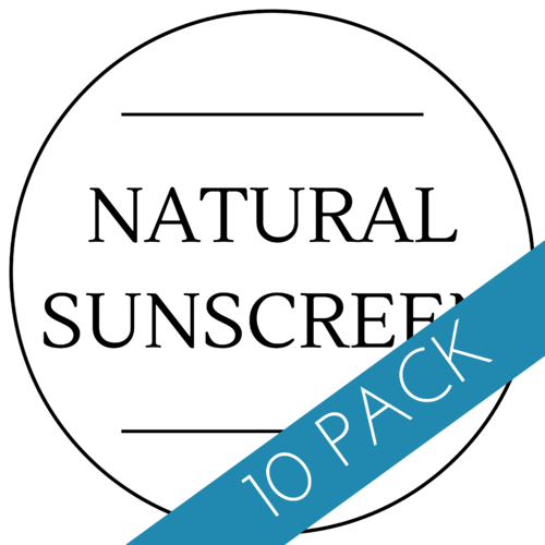 Natural Sunscreen Label 40 x 40mm - 10 Pack