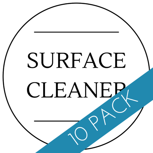 Surface Cleaner Label 60 x 60mm - 10 Pack