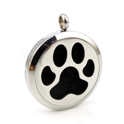 Stainless Steel Diffuser Pendant - Paw Print