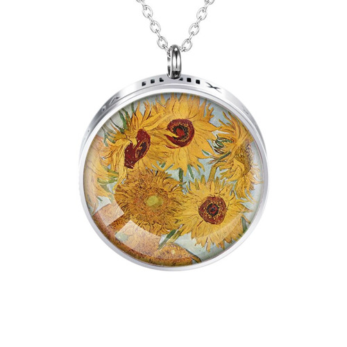 Stainless Steel & Enamel Diffuser Pendant - Sunflower