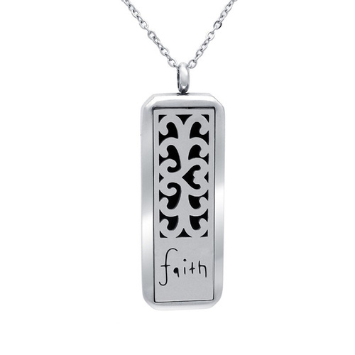 Stainless Steel Diffuser Pendant - Rectangle Faith
