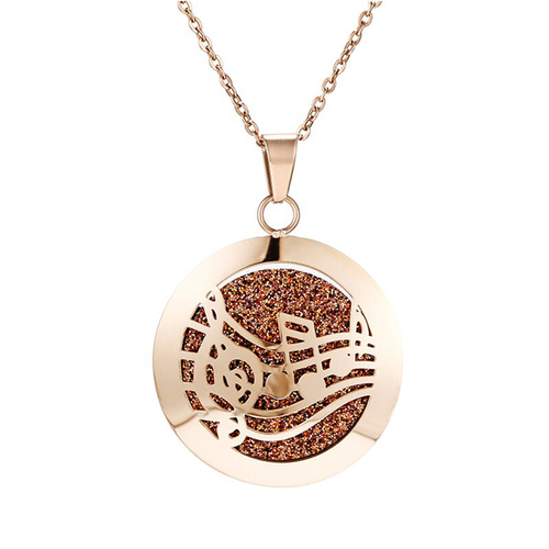Stainless Steel Diffuser Pendant - Music Rose Gold Simple 