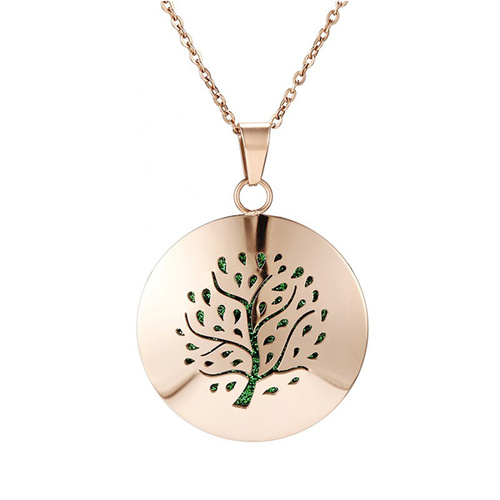 Stainless Steel Diffuser Pendant - Tree Rose Gold Simple