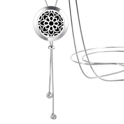 Snake Chain Adjustable Pendant Necklace - Flower