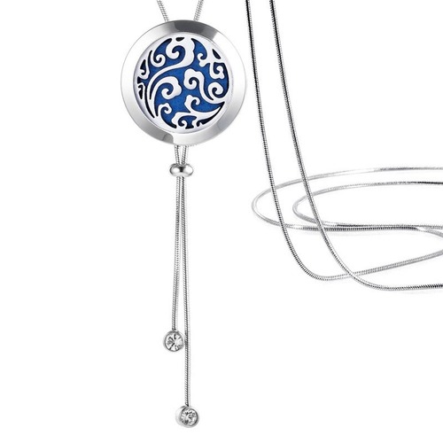 Snake Chain Adjustable Pendant Necklace - Swirls