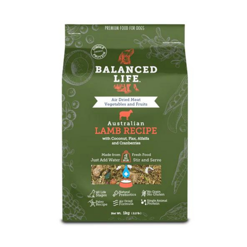 Balanced Life Air Dried Dog Food - Lamb - 1kg