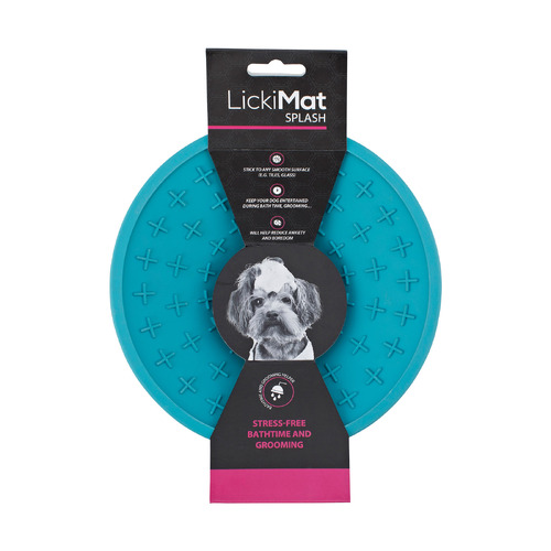 LickiMat Splash Wall & Floor Suction Slow Feeder Dog & Cat Bowl - Blue