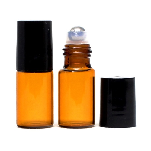 3ml Amber Glass ROLLER Bottle - 100 Pack