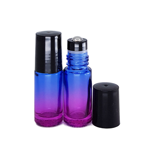 5ml Blue Pink Ombre Thick Glass Roller Bottle