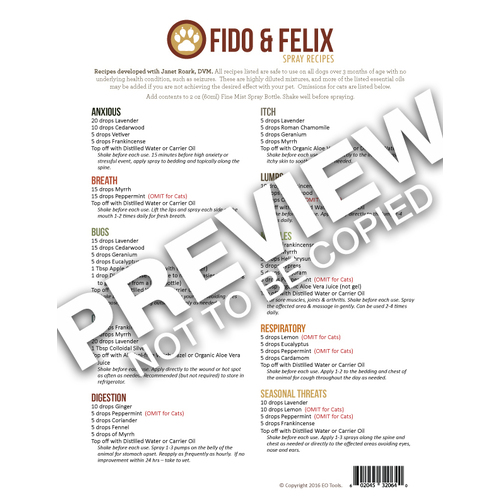 Fido and Felix Recipes & Labels