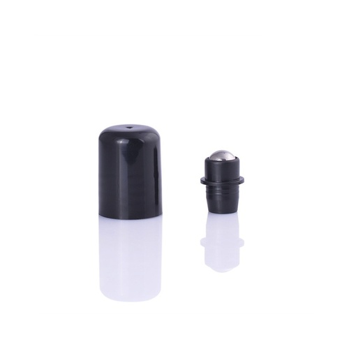 Roller Bottle Plug and Cap - Black