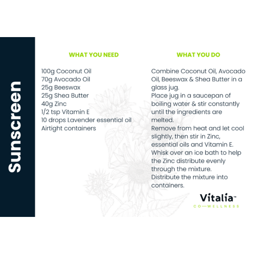 Recipe Card - Sunscreen