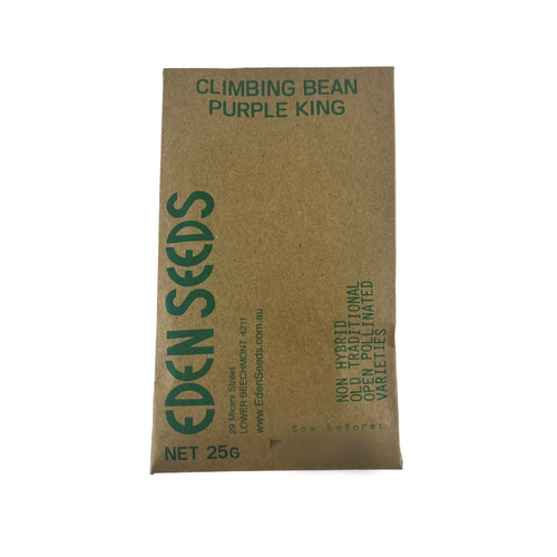 Eden Seeds - Climbing Bean Purple King (Not shipped to W.A.)