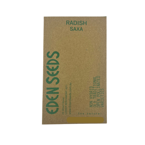 Eden Seeds - Radish Saxa (Not shipped to W.A.)