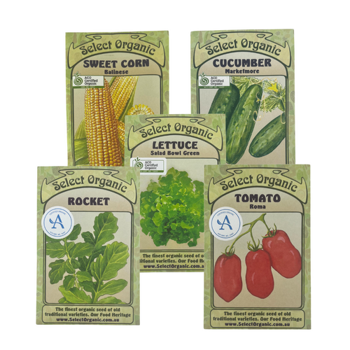 Select Organic Seeds - Salad Seeds 5 Pack (Not shipped to W.A.)